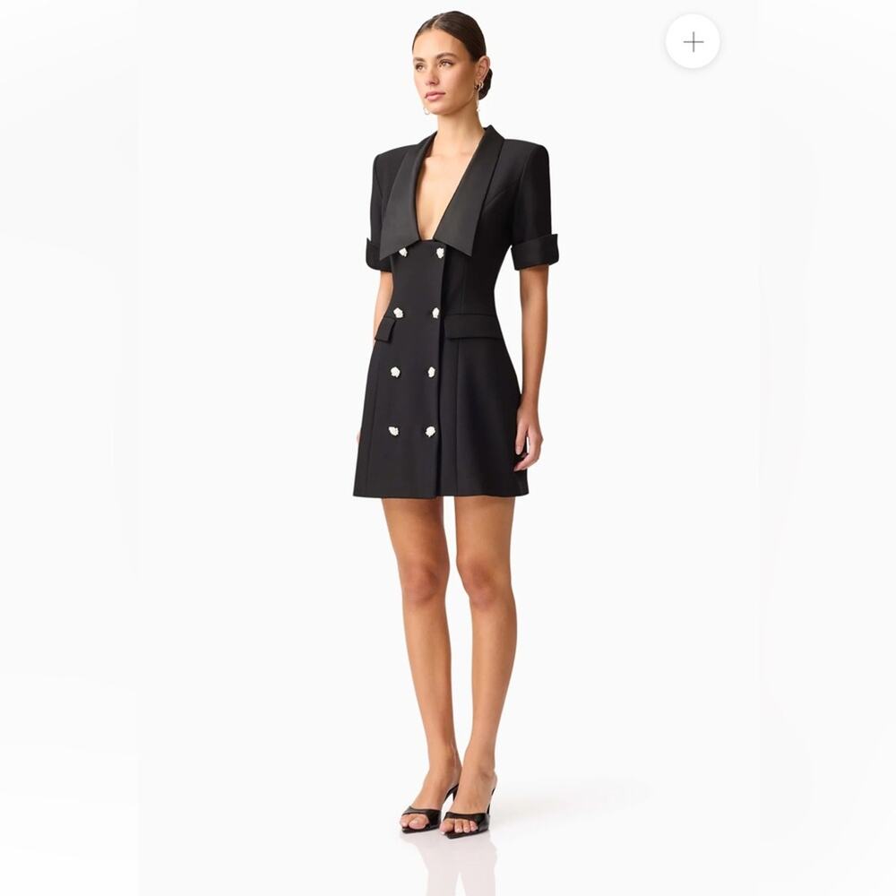 elliatt ruby black short sleeve collared button f… - image 2